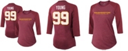 Fanatics Women's Chase Young Burgundy Washington Football Team Player Name Number Tri-Blend Raglan 3/4 Sleeve T-shirt